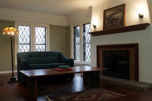 Second Floor - Living Room with a wood-burning fireplace